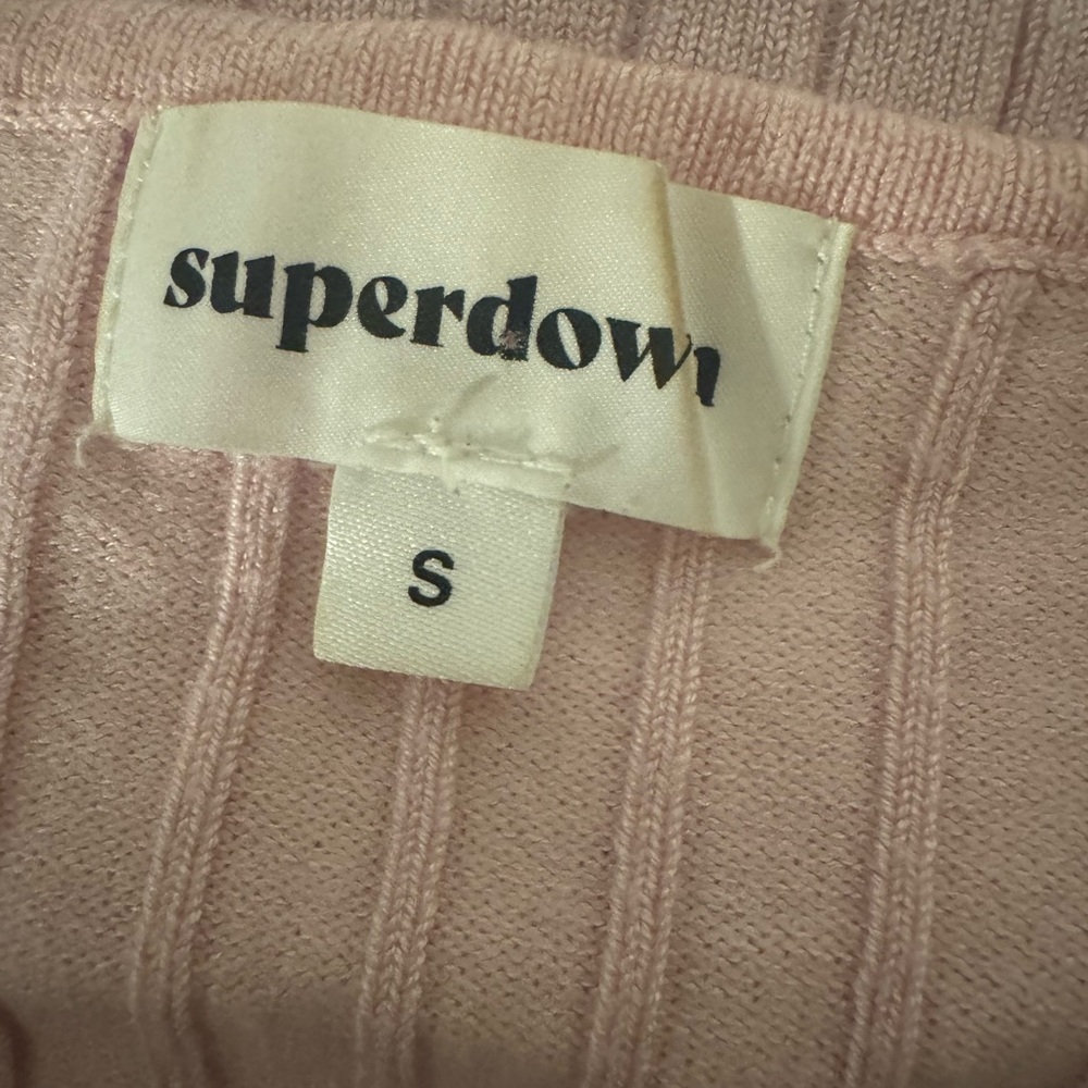 Superdown Light Pink Ribbed Blouse - Picture 3 of 3